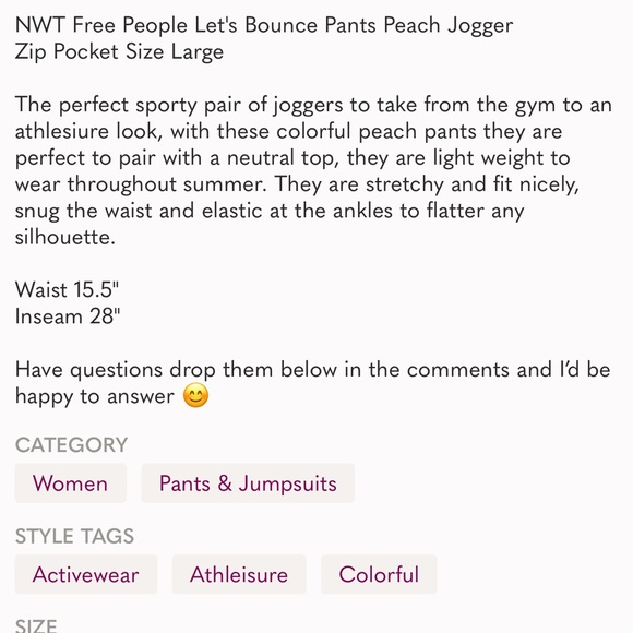 Free People! FP Movement Let's Bounce Pants Jogger NWT! - Picture 9 of 9